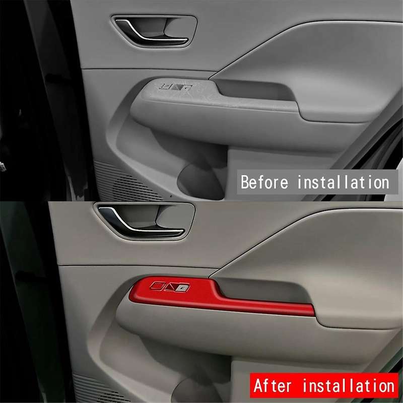 Car Door Armrest Cover Panel for 2024+ Window Glass Lift Switch Button Trim Frame Red