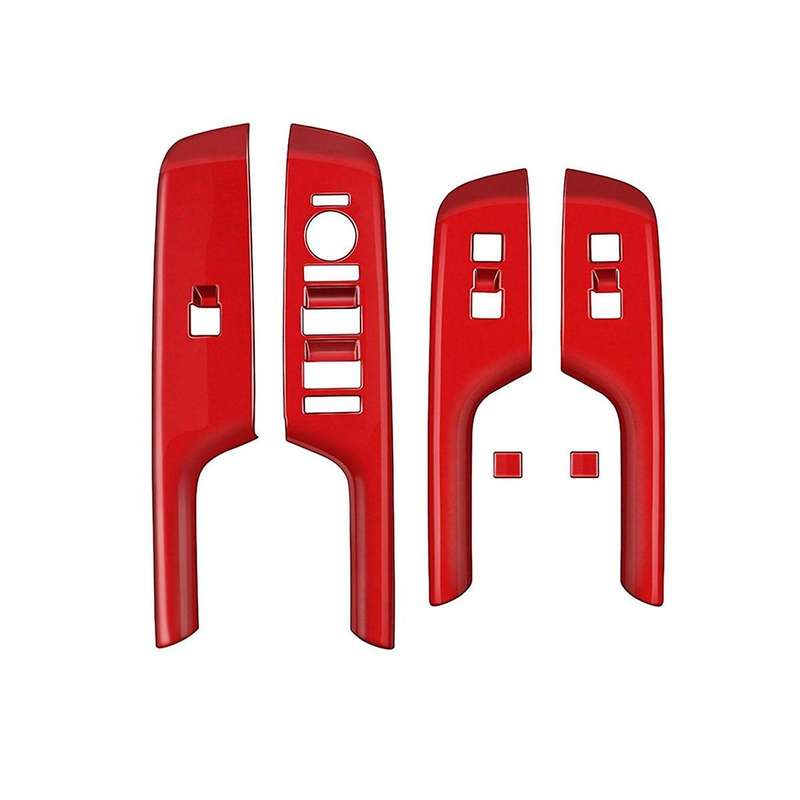 Car Door Armrest Cover Panel for 2024+ Window Glass Lift Switch Button Trim Frame Red