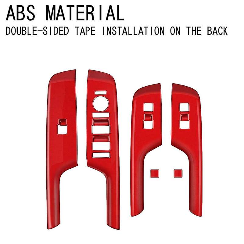Car Door Armrest Cover Panel for 2024+ Window Glass Lift Switch Button Trim Frame Red