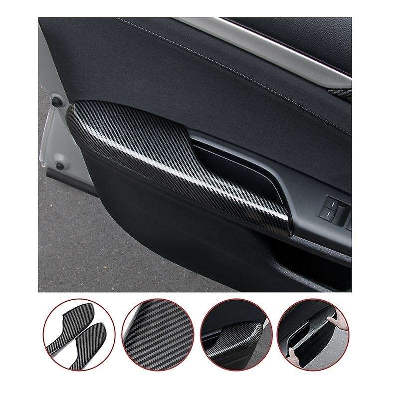 Car Door Armrest Decor Cover Handle Cover Carbon Fiber Style ABS for 10Th Gen