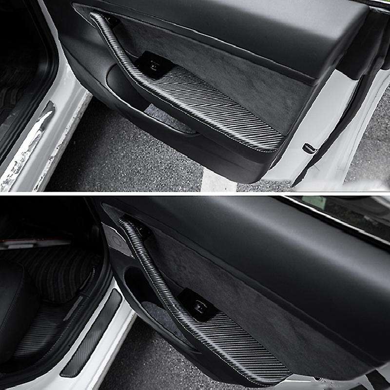 Car Door Armrest Leather Stickers Interior Decoration Modification Accessories for Model3 19-21 -A