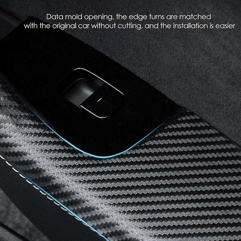 Car Door Armrest Leather Stickers Interior Decoration Modification Accessories for Model3 19-21 -A