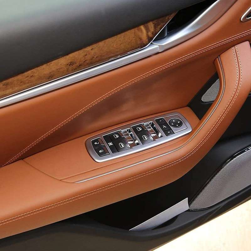 Car Door Armrest Window Glass Lift Switch Button Cover Trim Frame Accessories for Quattroporte