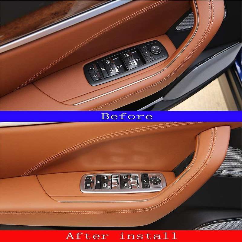 Car Door Armrest Window Glass Lift Switch Button Cover Trim Frame Accessories for Quattroporte