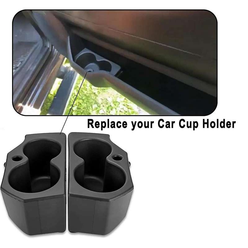 Car Door Cup Holder Insert for Ram 1500-5500 2009-2021 Replace 5NN24XXXAA 1LD23XXXAA, 2PCS