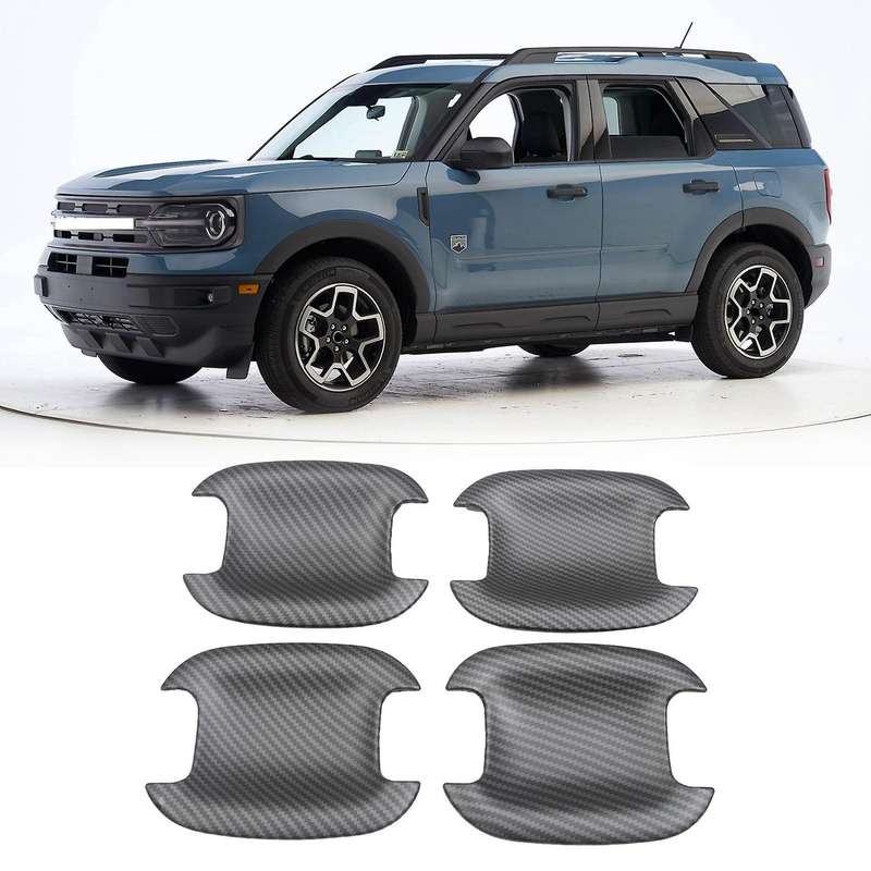 Car Door Handle Bowl Cover Trims Protector Sticker for 2021 Door Exterior Accessories Matt Carbon