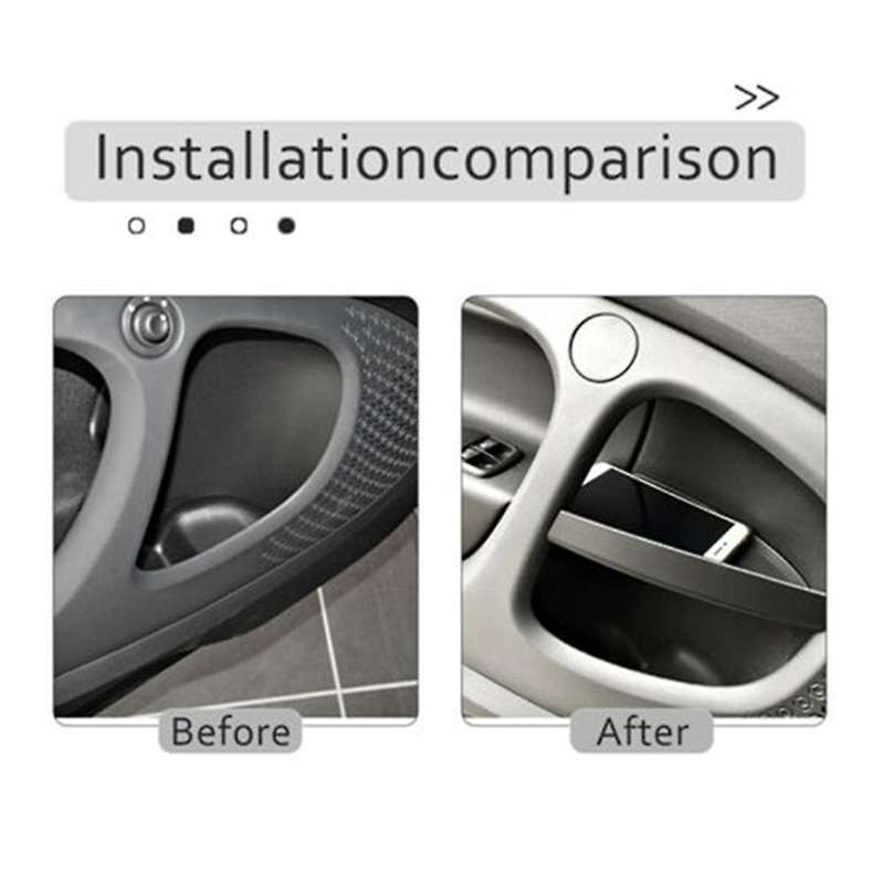 Car Door Handle Storage Box Organizer Container Glove Organizer Tray for Smart 453 Fortwo 2015+ Acce