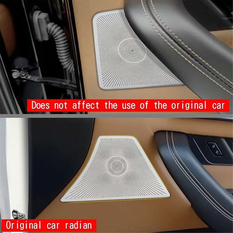 Car Door Horn Covers Stainless Steel Door Horn Frame Interior Accessories for -60 2022 2023 Rhd Silv