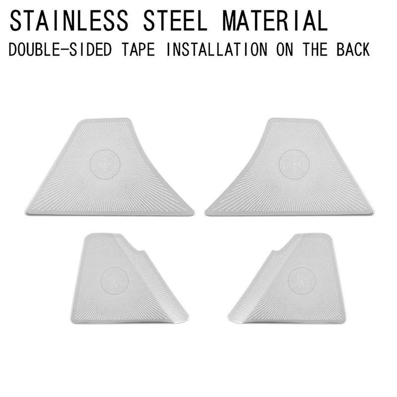 Car Door Horn Covers Stainless Steel Door Horn Frame Interior Accessories for -60 2022 2023 Rhd Silv