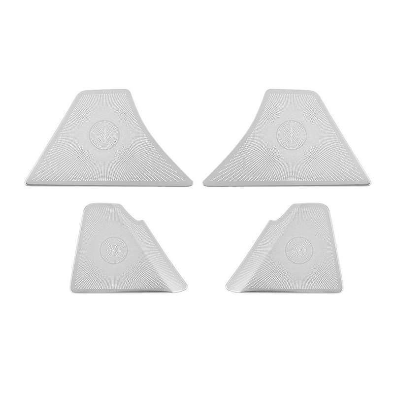 Car Door Horn Covers Stainless Steel Door Horn Frame Interior Accessories for -60 2022 2023 Rhd Silv