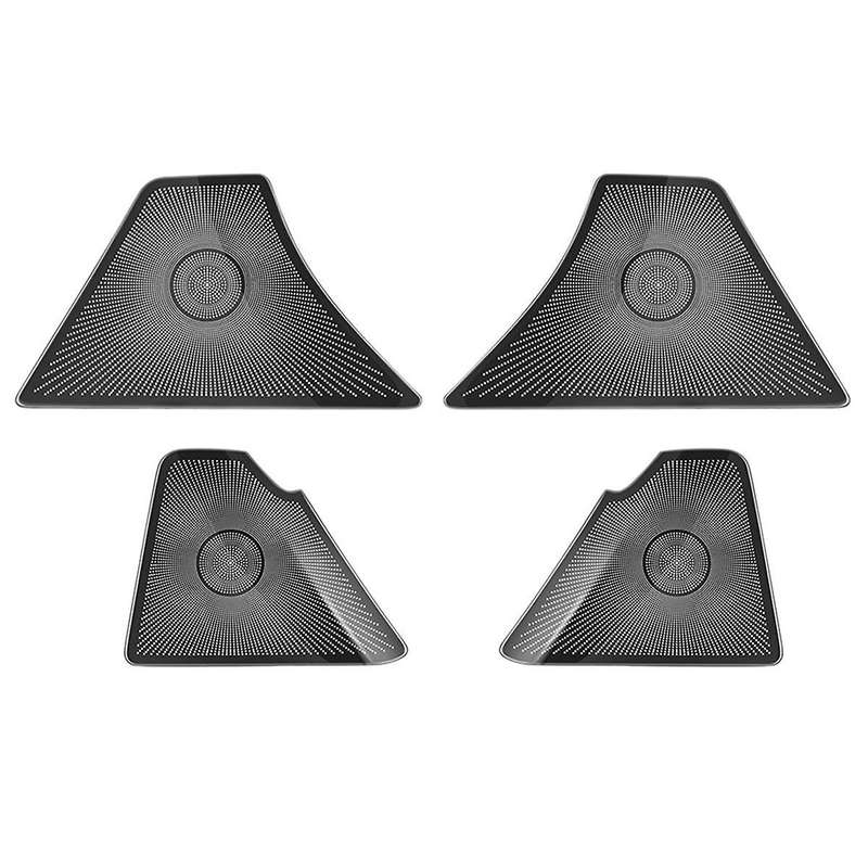 Car Door Horn Covers Stainless Steel Door Horn Frame Interior Accessories for -60 2022 2023 Rhd Blac