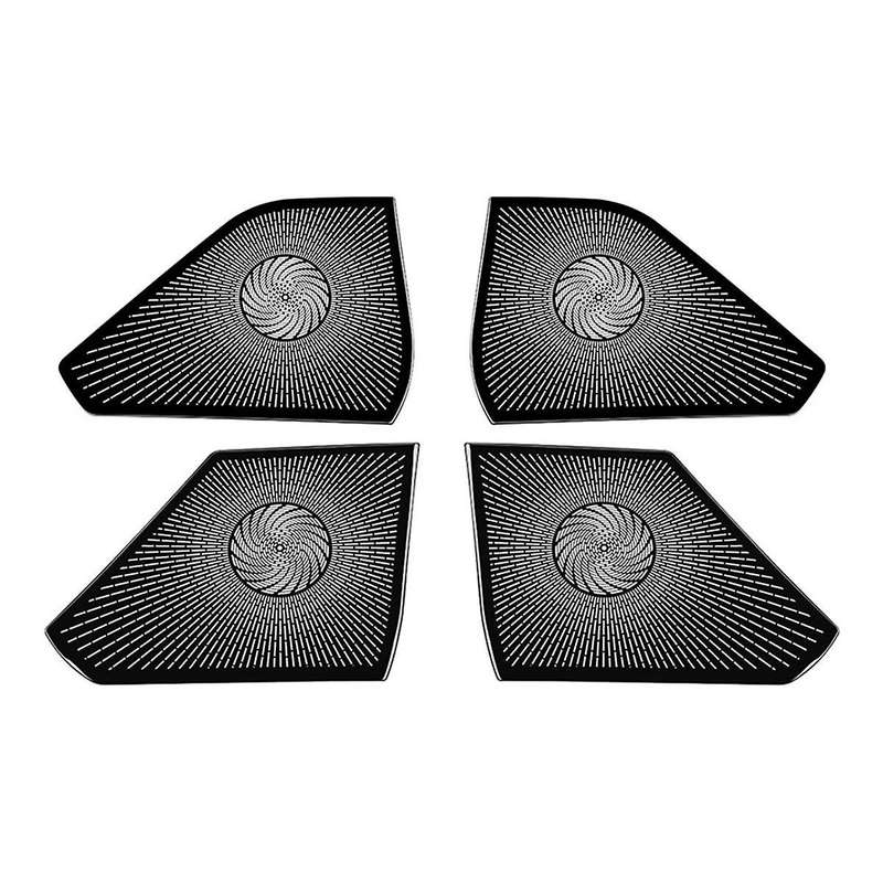 Car Door Horn Covers Stainless Steel Door Horn Frame Interior Accessories for Prius 2023+ Black