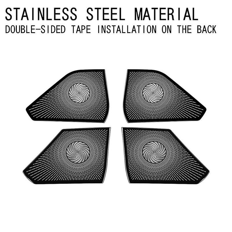 Car Door Horn Covers Stainless Steel Door Horn Frame Interior Accessories for Prius 2023+ Black