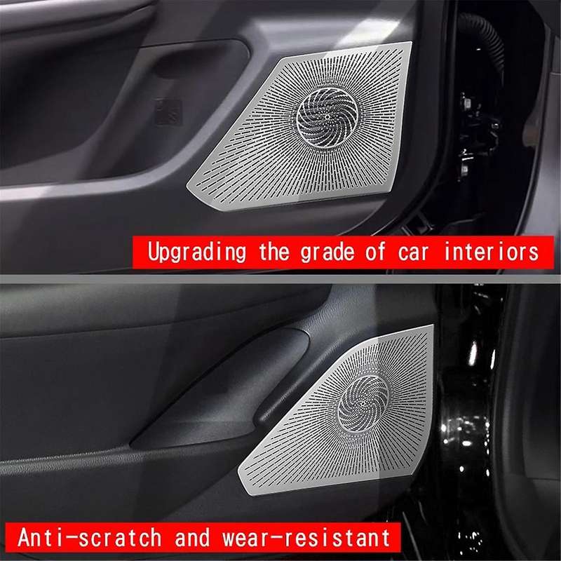 Car Door Horn Covers Stainless Steel Door Horn Frame Interior Accessories for Prius 2023+ Silver