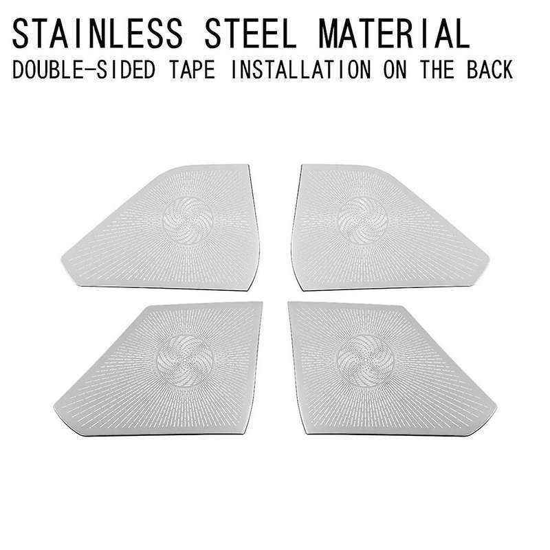 Car Door Horn Covers Stainless Steel Door Horn Frame Interior Accessories for Prius 2023+ Silver