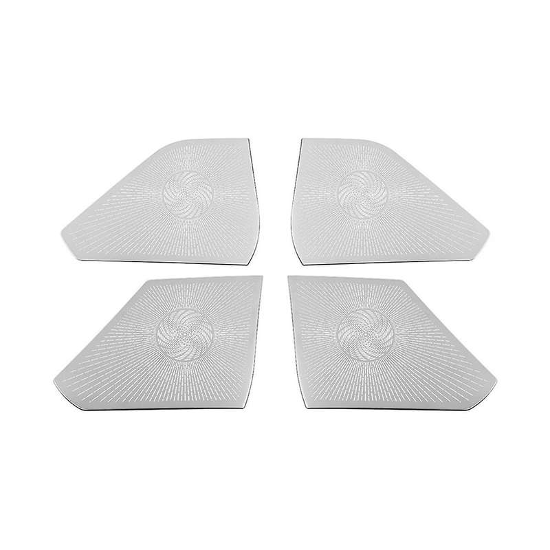 Car Door Horn Covers Stainless Steel Door Horn Frame Interior Accessories for Prius 2023+ Silver