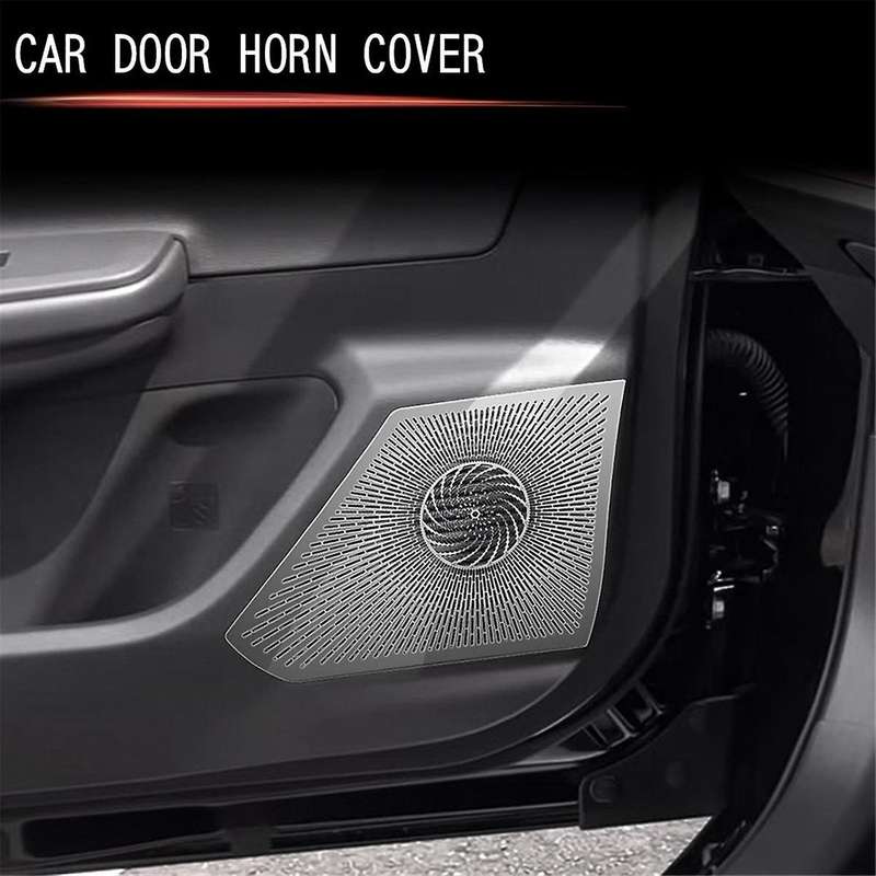 Car Door Horn Covers Stainless Steel Door Horn Frame Interior Accessories for Prius 2023+ Silver