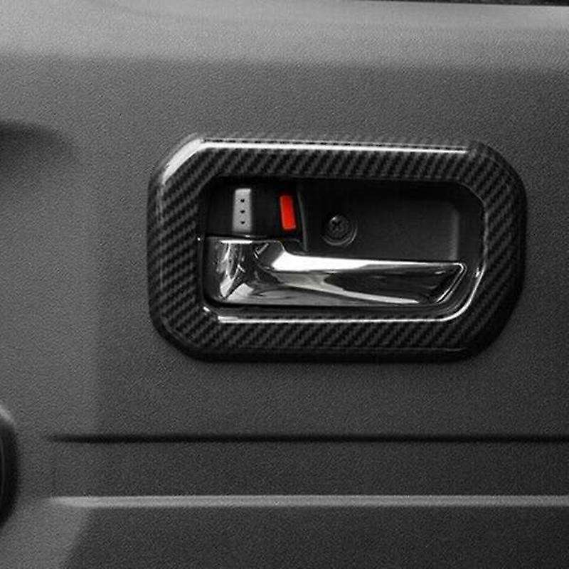 Car Door Inner Handle Frame Trim Cover Interior Decoration for Jimny 2019 2020 Car Accessories Carbo
