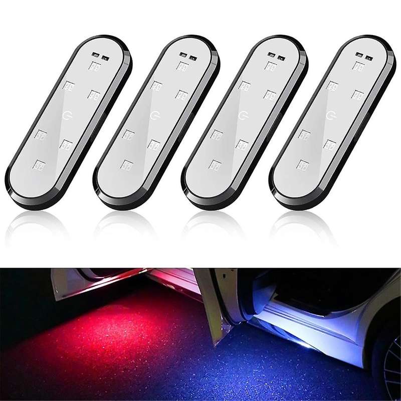 Car Door Light, Car Led Door Light Sign Projector, 7 Color Led Welcome Light Car Warning Led Door T