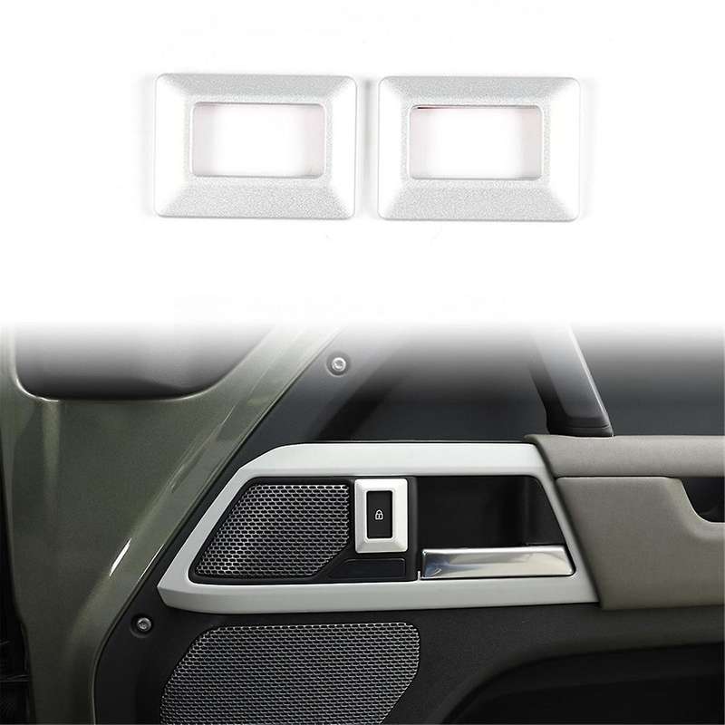 Car Door Lock Button Frame Trim for 90 2020-2024 Aluminum Door Lock Switch Protective Cover ,2PCS
