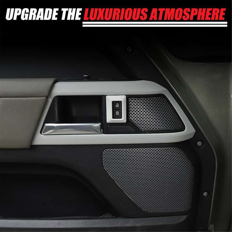 Car Door Lock Button Frame Trim for 90 2020-2024 Aluminum Door Lock Switch Protective Cover ,2PCS