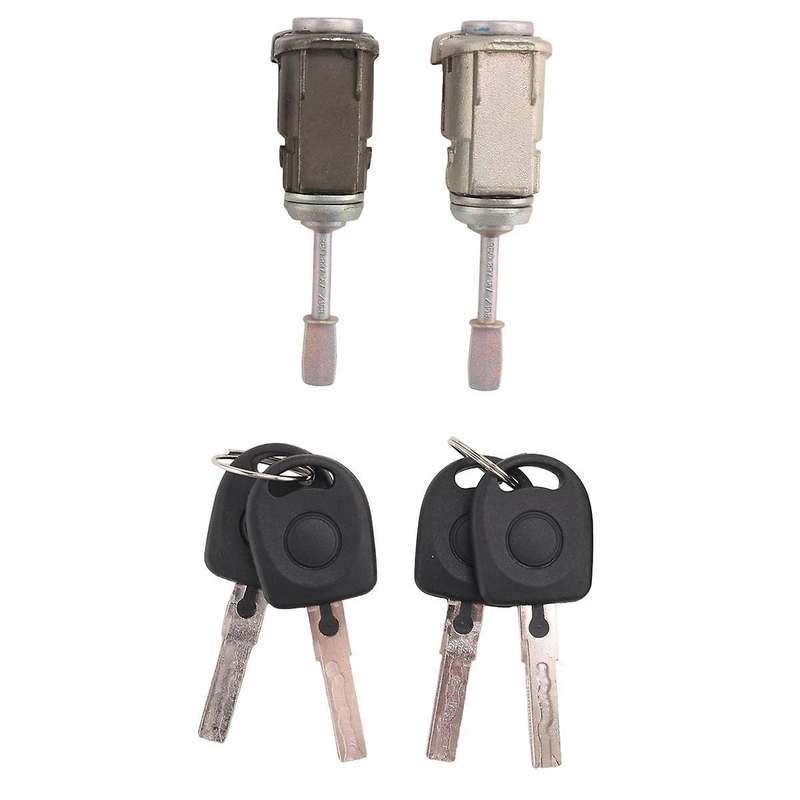 Car Door Lock Cylinder Front Left and Right with Key Set 1J0837167, 1U0837167A 604837167 for- 1J Gol