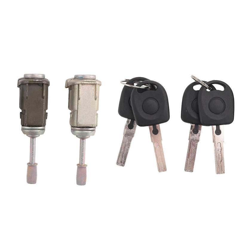 Car Door Lock Cylinder Front Left and Right with Key Set 1J0837167, 1U0837167A 604837167 for- 1J Gol