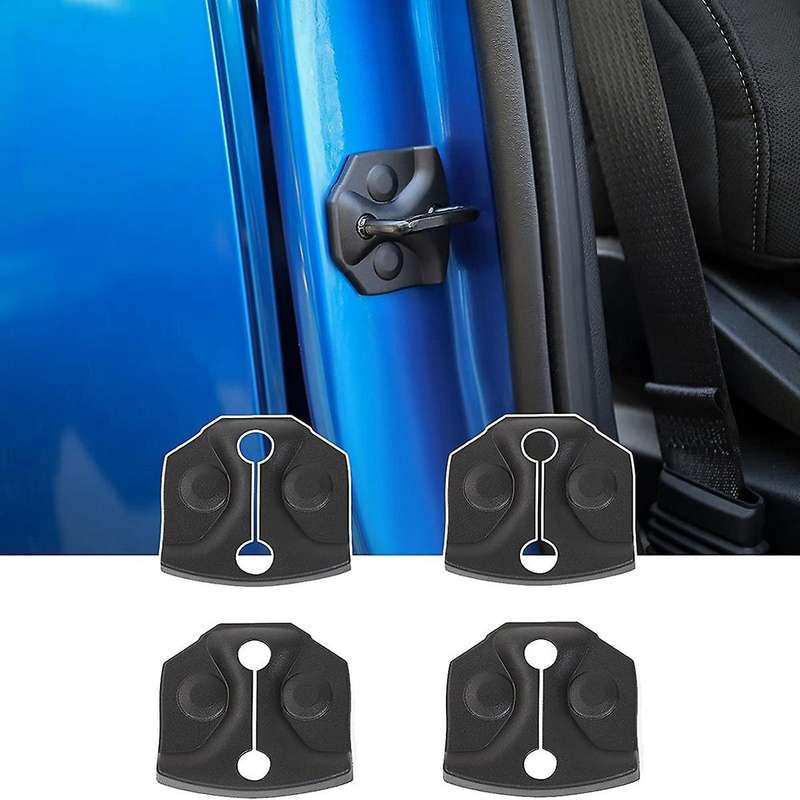 Car Door Lock Cover Door Hinge Antirust ABS Cover for 2015 2016 2017 2018 2019 2020 Black 4PCS
