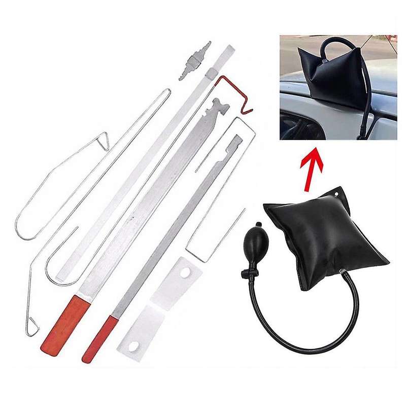 Car Door Lock Out Emergency Open Unlock Key Tools Kit + Black Air Pump Universal