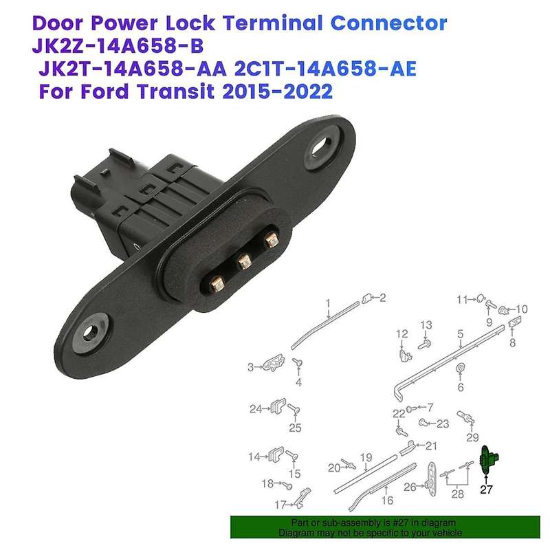 Car Door Power Lock Terminal Connector JK2Z-14A658-B JK2T-14A658-AA for Transit 2015-2022 JK2Z14A658