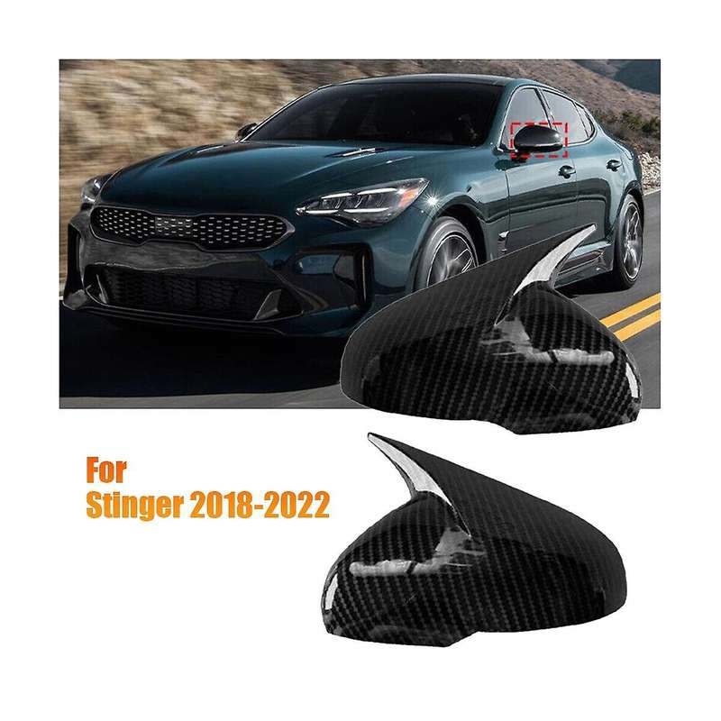 Car Door Rearview Mirror Cover for 2018-2023 ABS Ox Horn Side Mirror Shell Reverse Caps Sticker