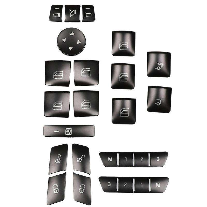 Car Door Seat Memory Lock + Window Glass Lift Button Covers Stickers for CLA/GLA/////ML/A/B/E