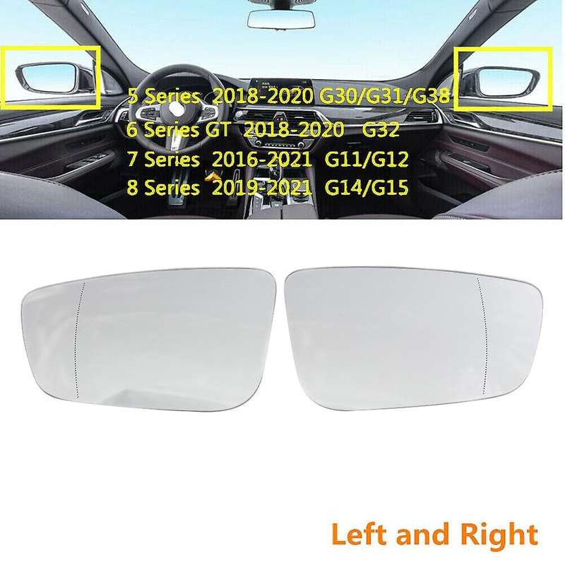 Car Door Side Heated Wing Antifog Heated Rearview Mirror Glass for - 5 Series 2018-2020 G30 F90 M5 G
