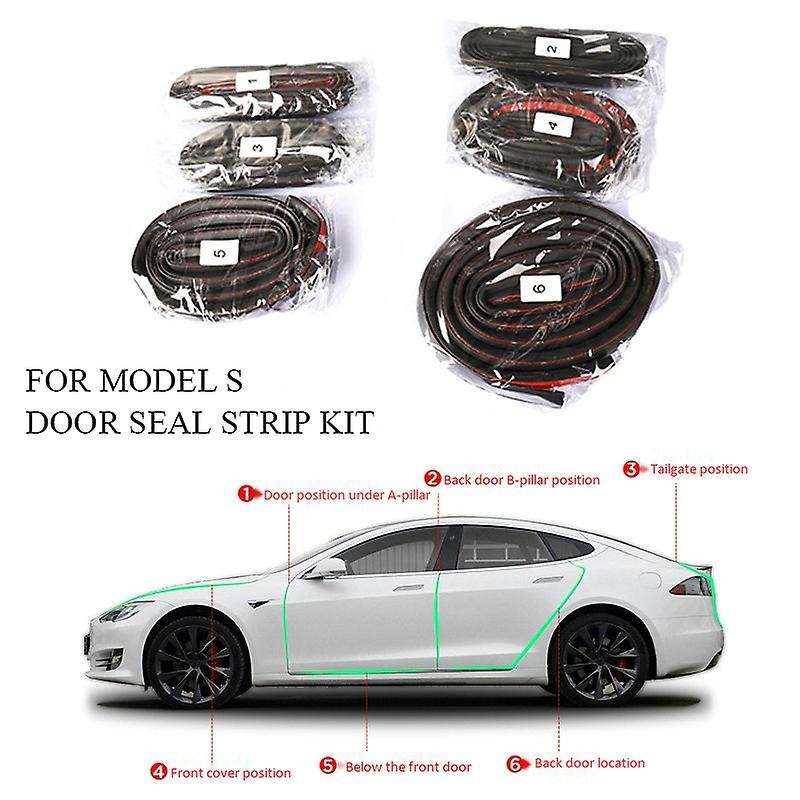 Car Door Seal Strip Kit Soundproof Strip Noise Insulation Weather Strip Sealing for Model S