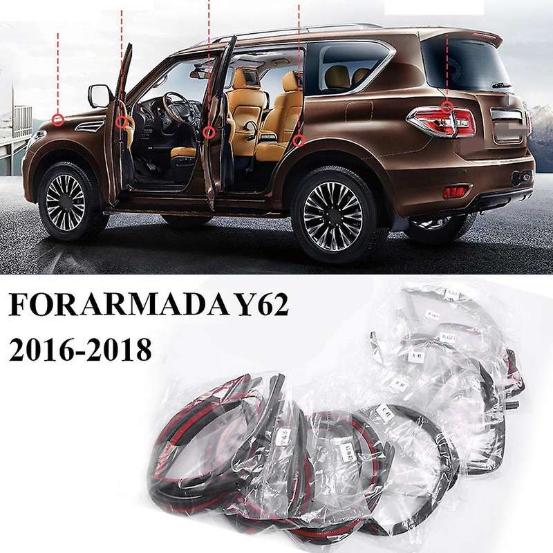 Car Door Seal Strip Kit Rubber Seal Sound Insulation Weatherstrip Seal for Patrol Y62 A-Rmada 2016 2