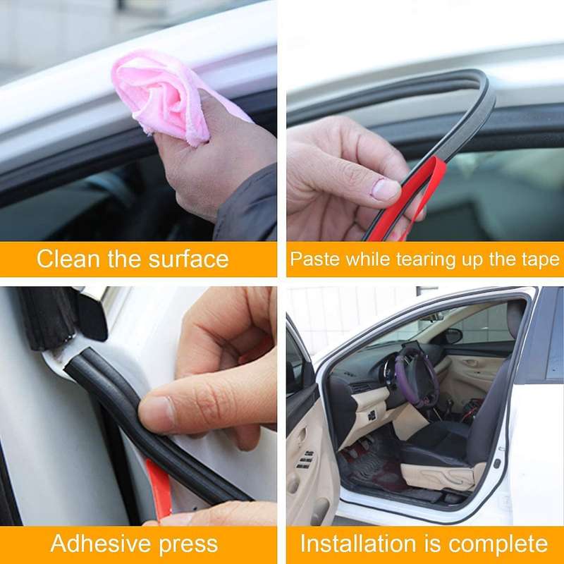 Car Door Seal Strip Kit Rubber Seal Sound Insulation Weatherstrip Seal for Patrol Y62 A-Rmada 2016 2