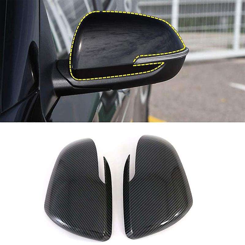Car Door Side Rear View Mirror Cover Cap Decor Trim Carbon Fiber for Seltos 2019 2020