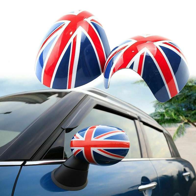 Car Door Side Red/Blue UK Flag Mirror Covers for R55 R56 R57 R58 R60 R61 Fold Mirror