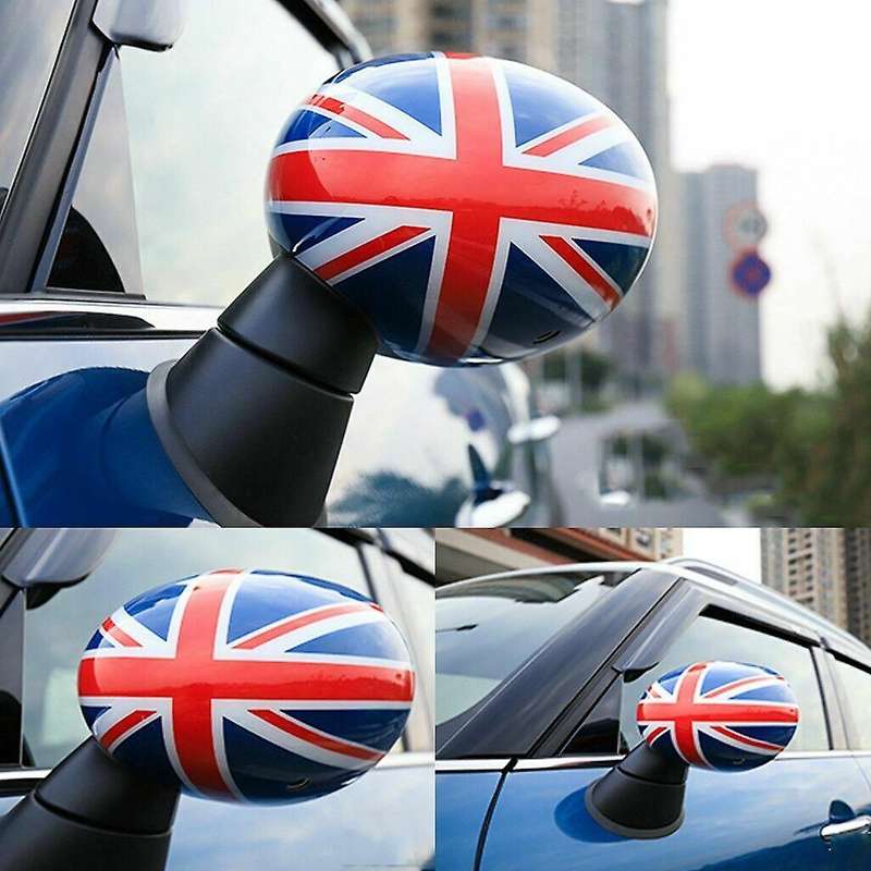 Car Door Side Red/Blue UK Flag Mirror Covers for R55 R56 R57 R58 R60 R61 Fold Mirror