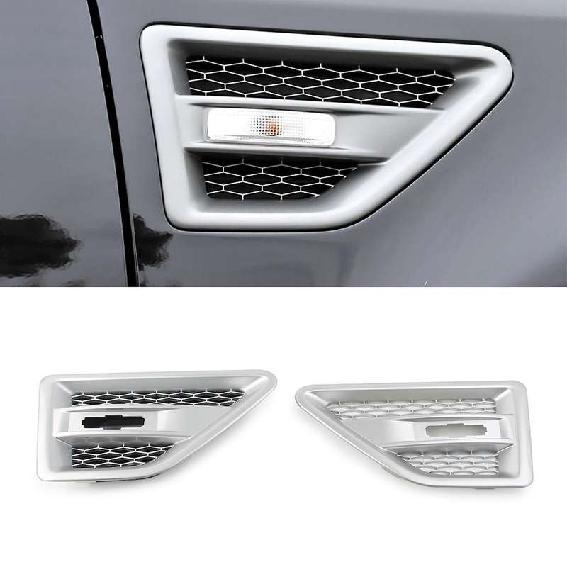 Car Door Side Vent Mesh Grille for 2 LR2 2006-2016 LR001660 LR0016158 Silver