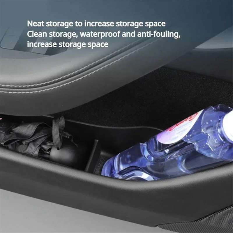 Car Door Side Storage Box for Model 3 2024 Door Armrest Umbrella Trash Can Tpe Model 3+ Accessories