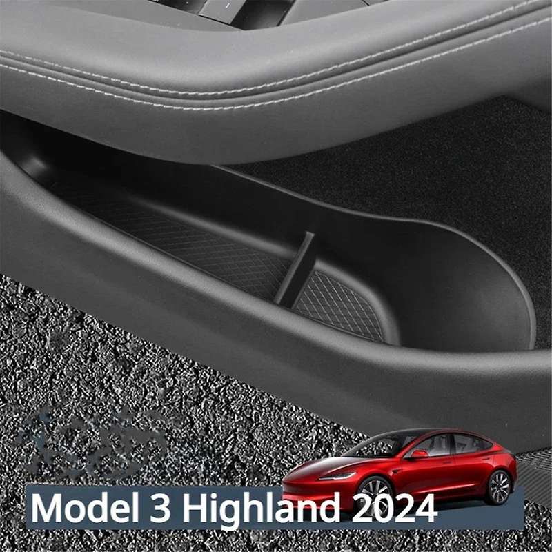 Car Door Side Storage Box for Model 3 2024 Door Armrest Umbrella Trash Can Tpe Model 3+ Accessories