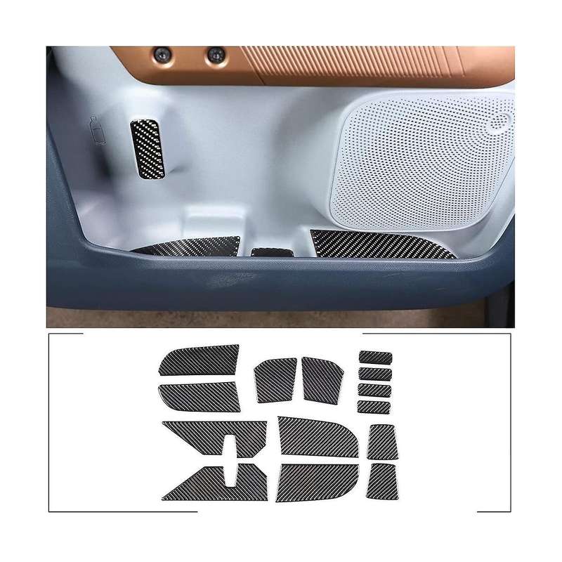 Car Door Slot Mats Kit Trim Decal Stickers for 2022 2023 Interior Accessories - Soft Carbon Fiber