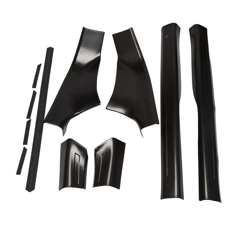 Car Door Sill Protector Stainless Steel Door Sill Guard Welcome Pedal for Model 3 2019-2021, Carbon
