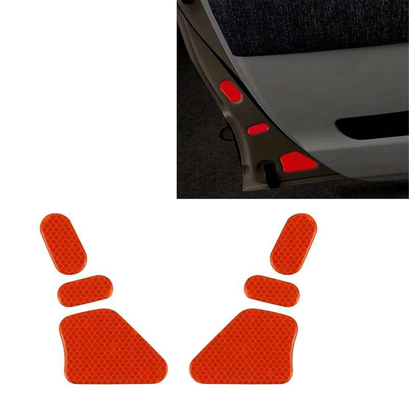 Car Door Warning Reflective Sticker Safety Car Door Opening Warning Reflector Tape for 2023-2024 Red