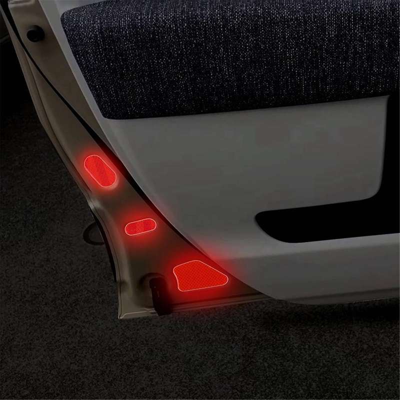 Car Door Warning Reflective Sticker Safety Car Door Opening Warning Reflector Tape for 2023-2024 Red