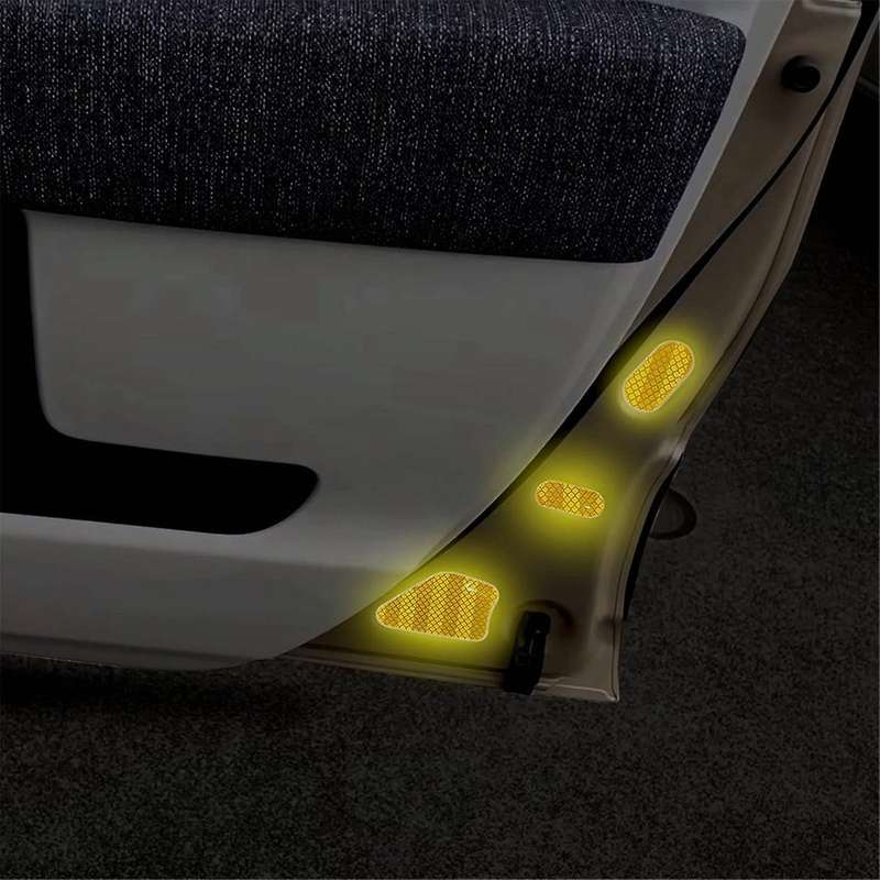 Car Door Warning Reflective Sticker Safety Car Door Opening Warning Reflector Tape for 2023-2024 Yel