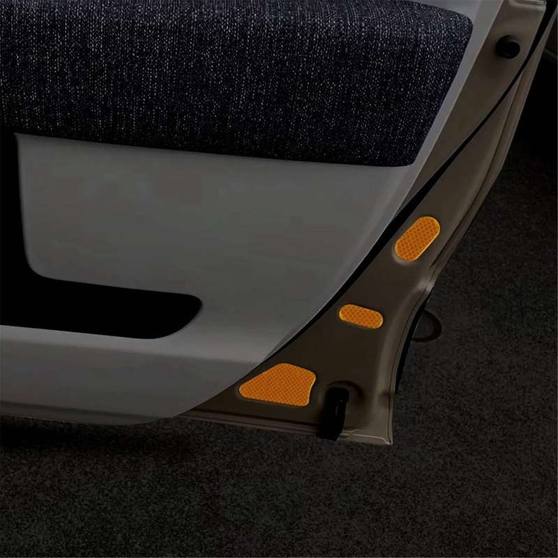 Car Door Warning Reflective Sticker Safety Car Door Opening Warning Reflector Tape for 2023-2024 Yel
