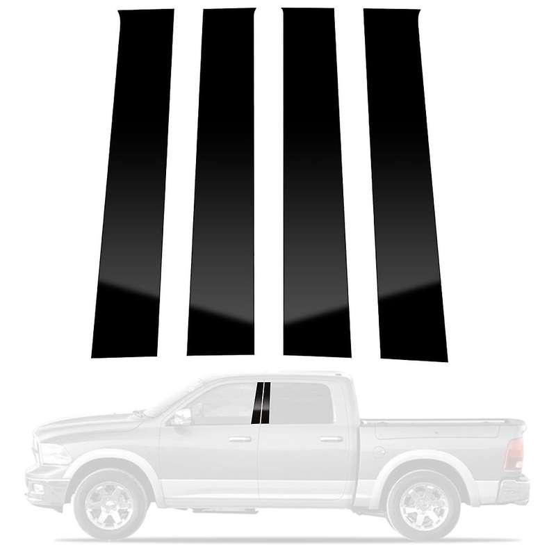 Car Door Window Trim Anti Scratch Stickers Door Pillar Moldings for Ram 1500 2500 3500 2009-2018 Acc