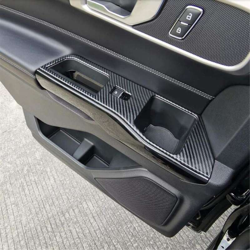 Car Door Window Lift Panel Cover Trim Carbon Fiber for Explorer 2020 2021 2022 2023 Interior Accesso
